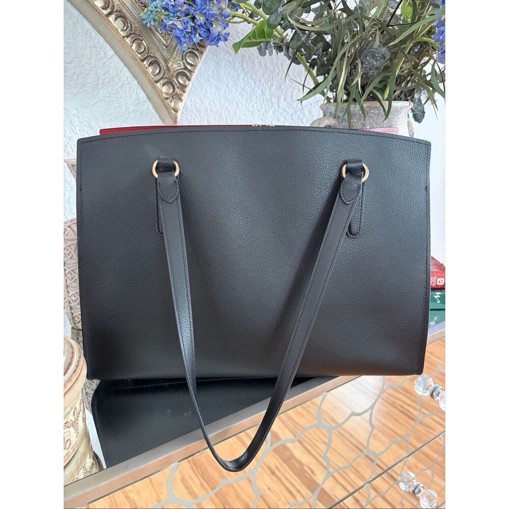 Coach Tatum Carryall Shoulder Tote Bag in Black/True Red (C4077) NWOT - Picture 11 of 12